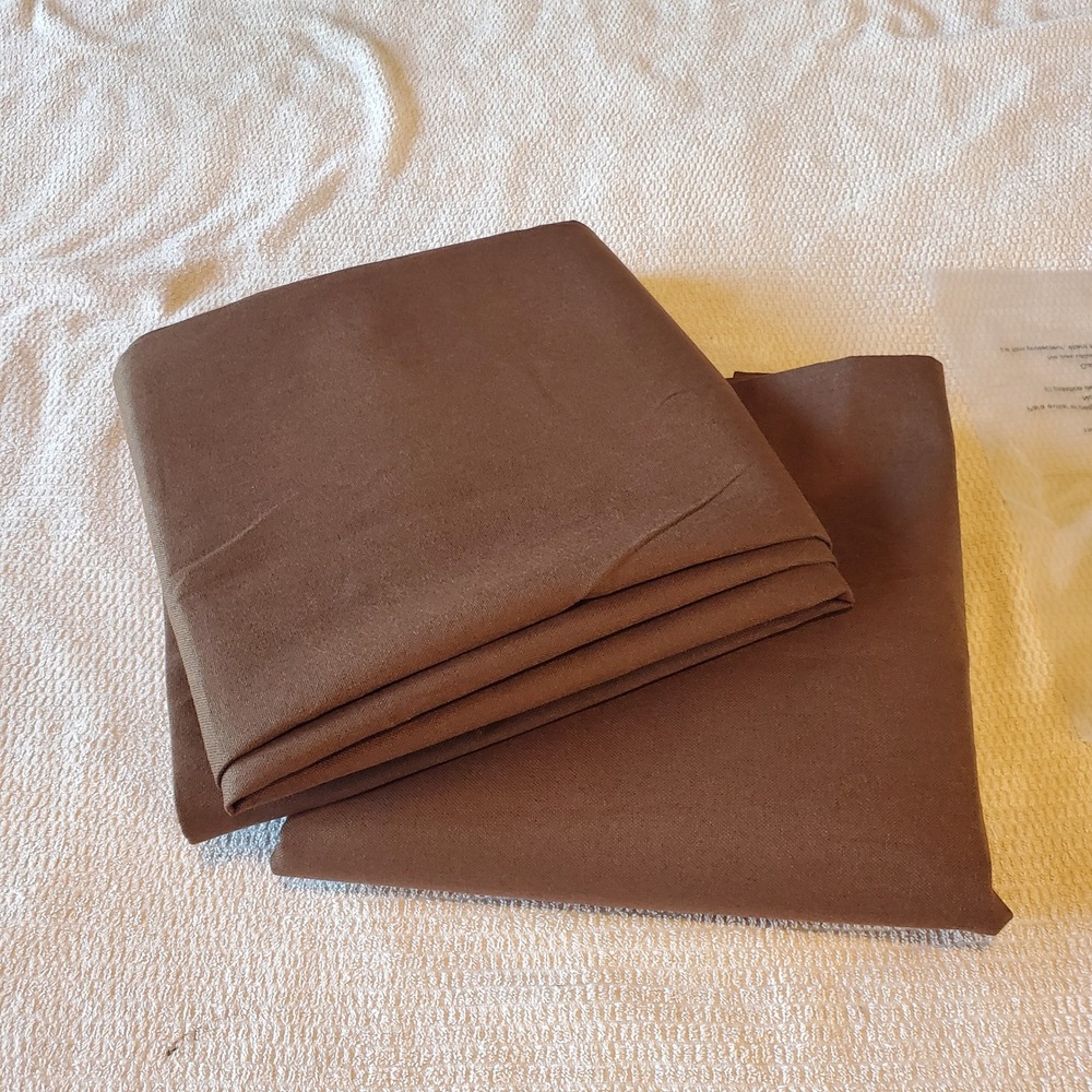 2 Chocolate Brown Linen Blend Back‎ Tab Curtain Panels 52x102 Solid Textured